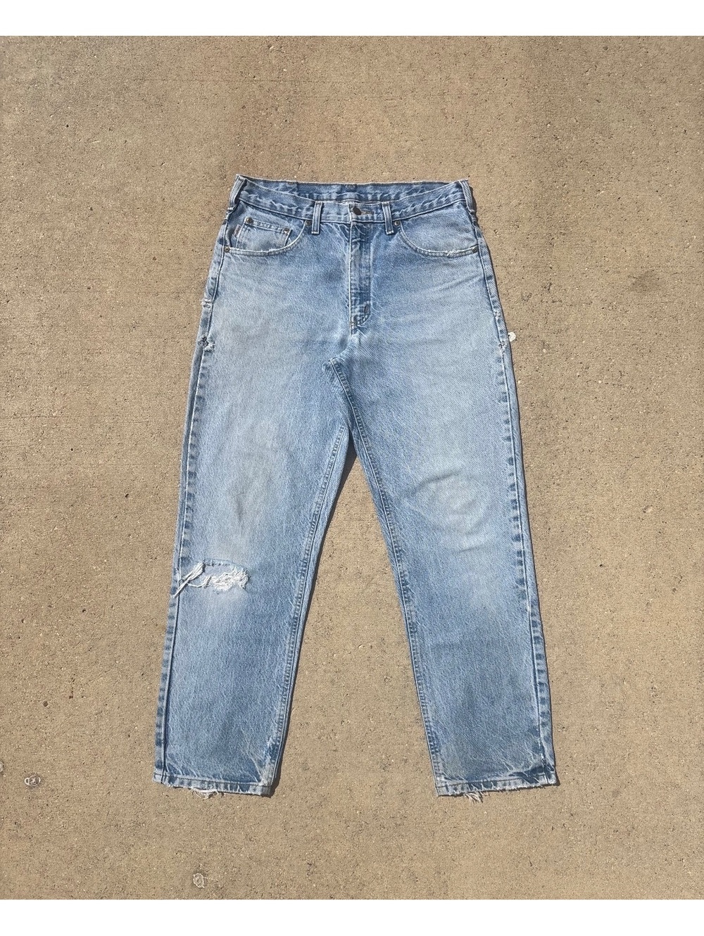 Vintage Carhartt B17 DST 33x30 Faded Distressed Jeans